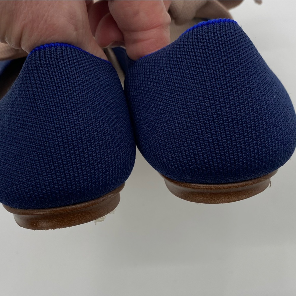 Rothy’s blue tan bow Maryjane pointed toe shoes size 9 - Picture 6 of 7